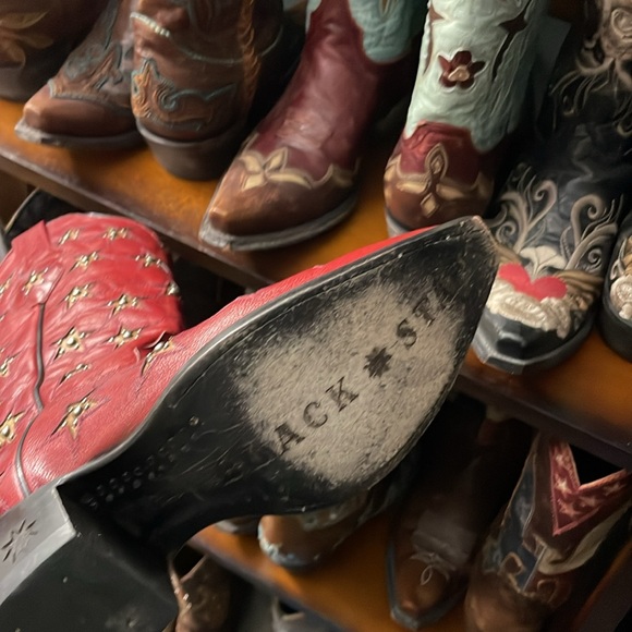 Beautiful RED Black Star boots for sale! 7.5 summer Memorial Day July 4th - Picture 6 of 9